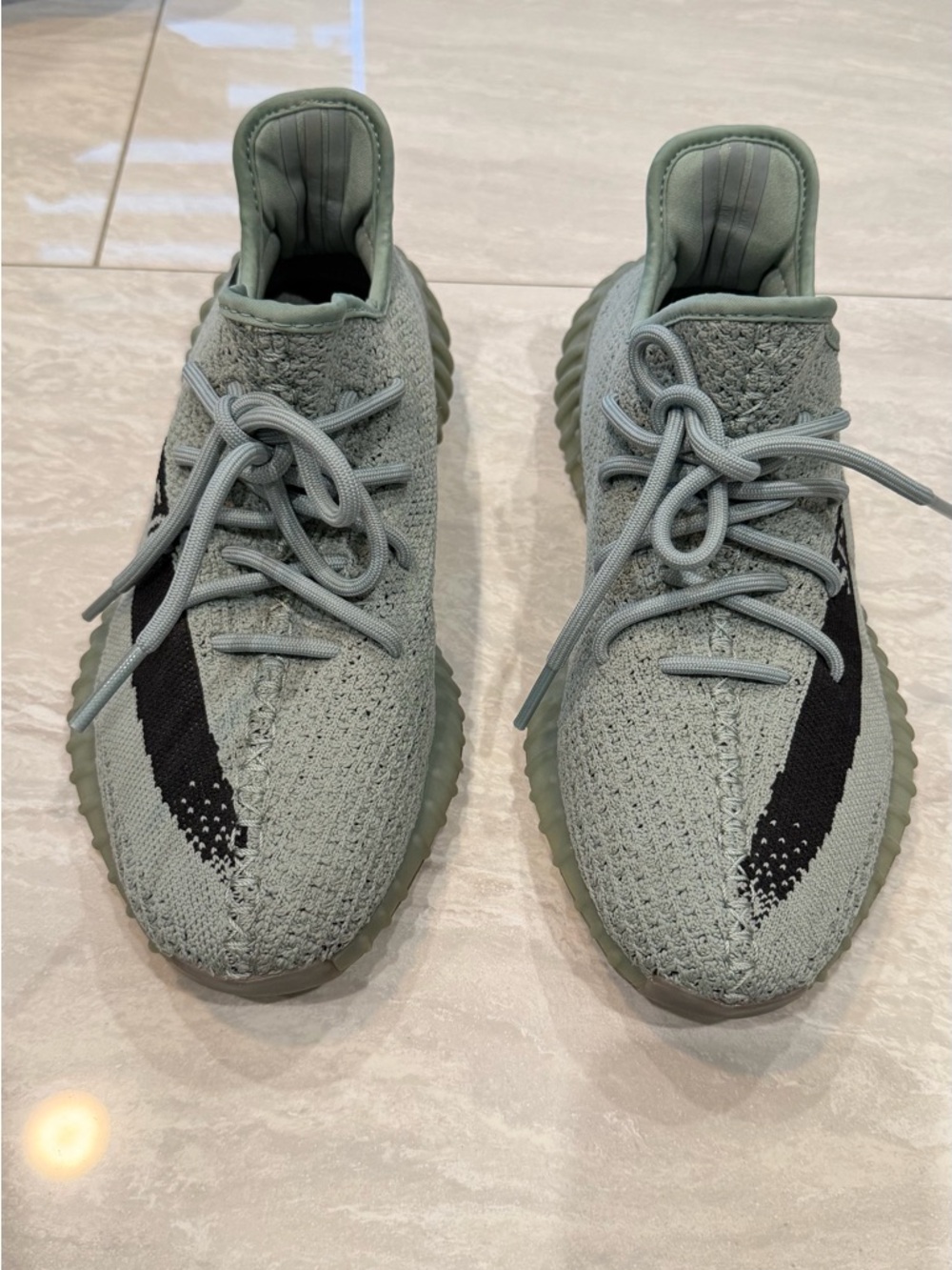 Unisex Yeezy Boost 350 V2 Green with Black Stripe